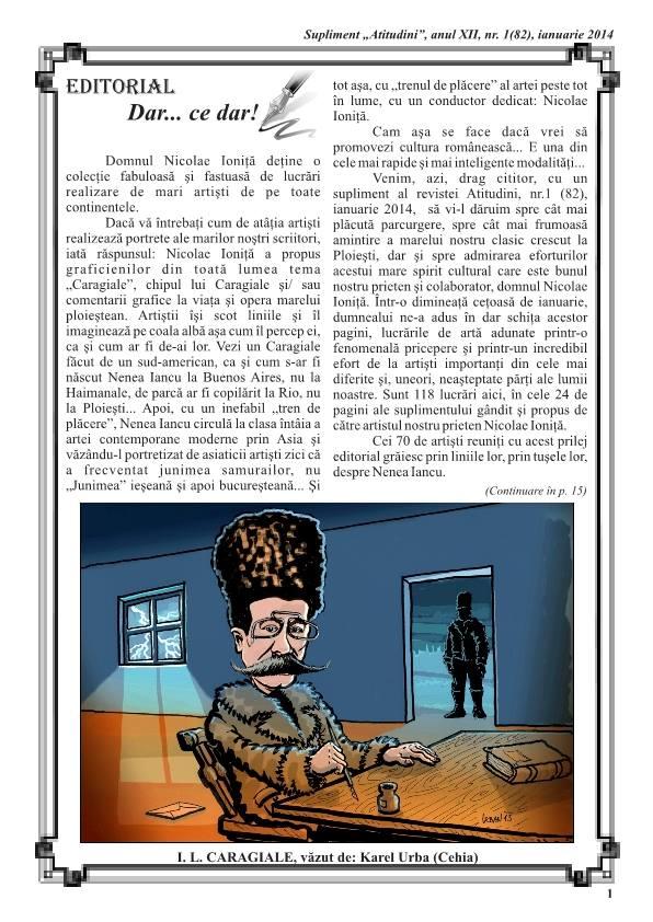 Ion Luca Caragiale,Rumunský básník a spisovatel a můj ,,kari-portrét",který pod článkem použili.